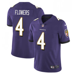 Men's Baltimore Ravens #4 Zay Flowers Purple Vapor Untouchable Football Jersey 