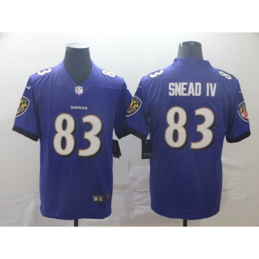 Men's Baltimore Ravens #83 Willie Snead IV Purple Vapor Untouchable NFL Jersey 