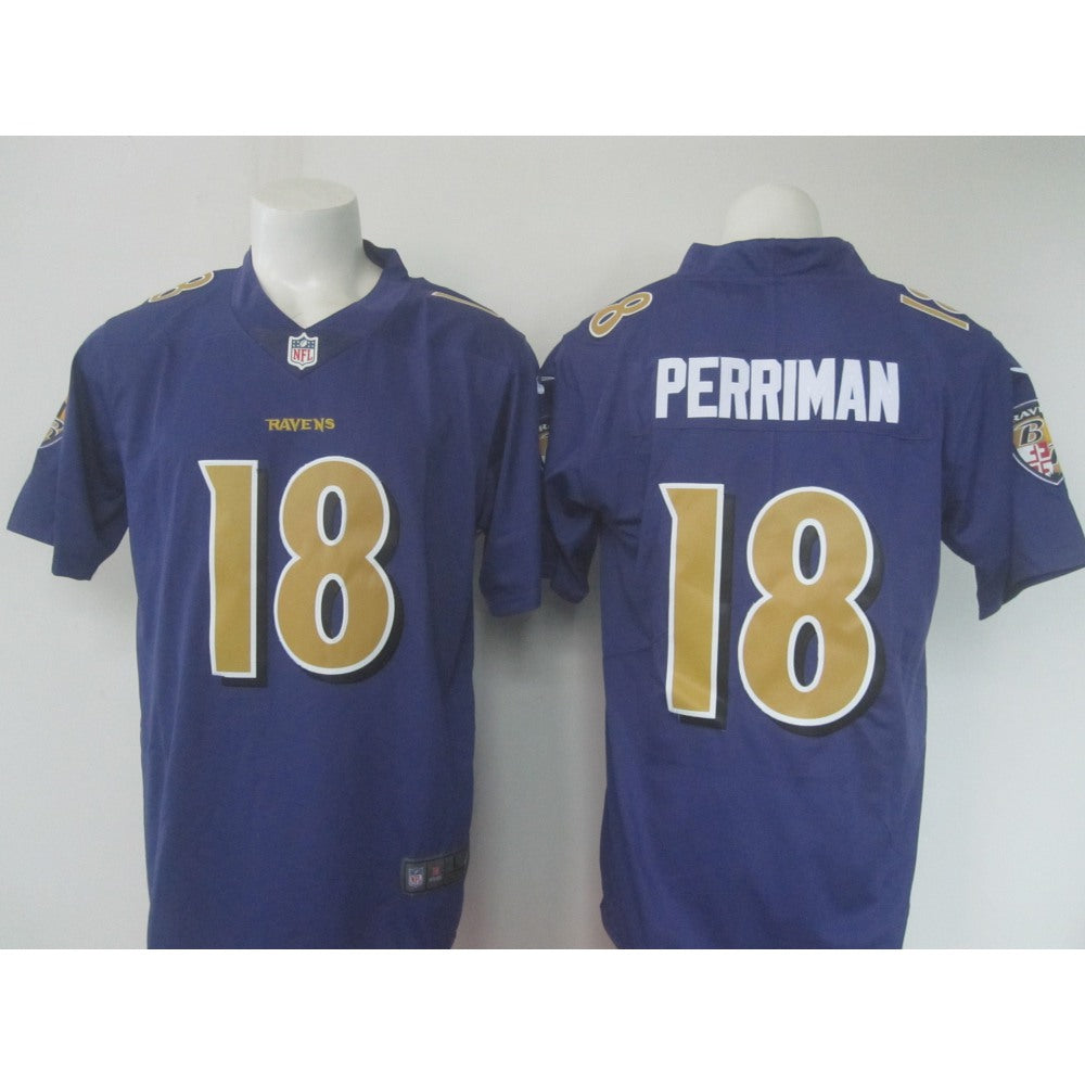 Men's Ravens #18 Breshad Perriman Purple Limited Rush NFL Jersey 