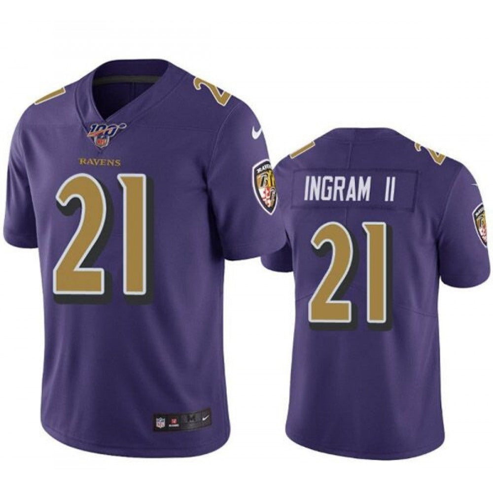 Men's Baltimore Ravens #21 Mark Ingram II Purple Color Rush Limited NFL Jersey 