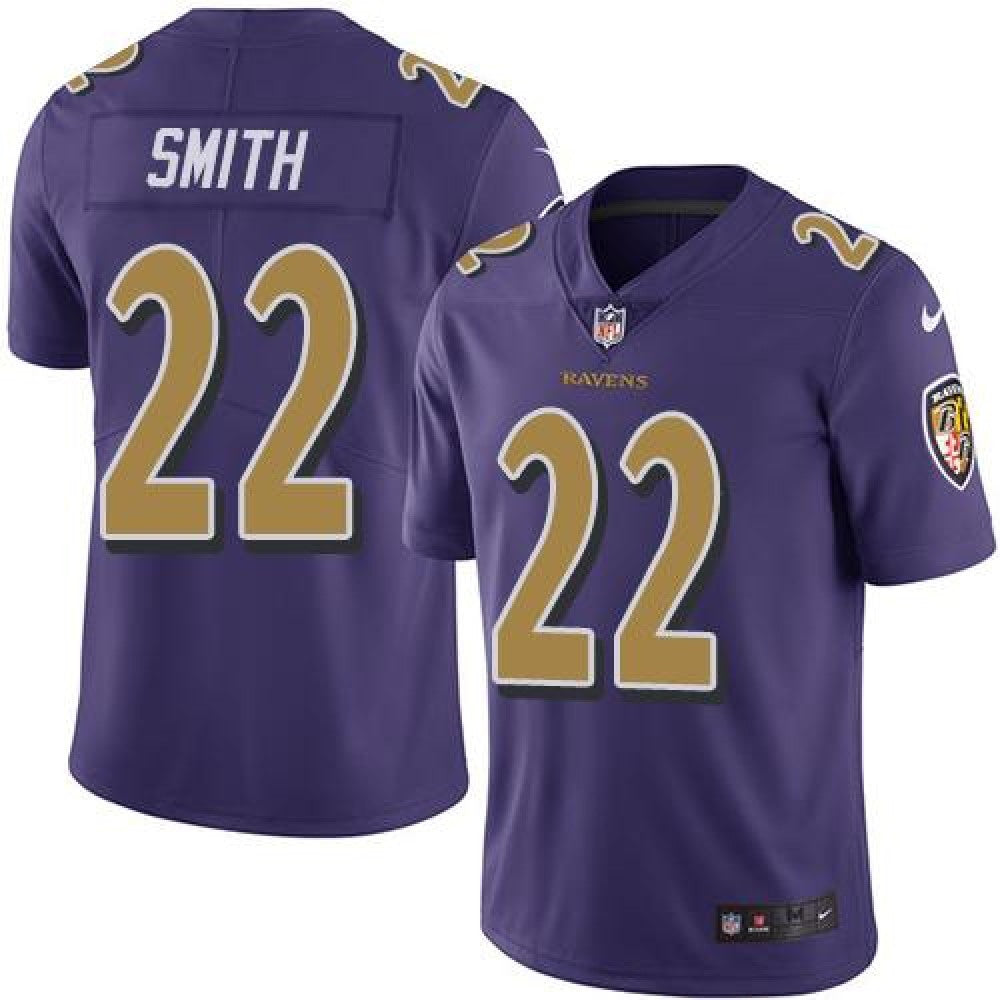 Ravens #22 Jimmy Smith Purple Men's Stitched NFL Limited Rush Jersey 