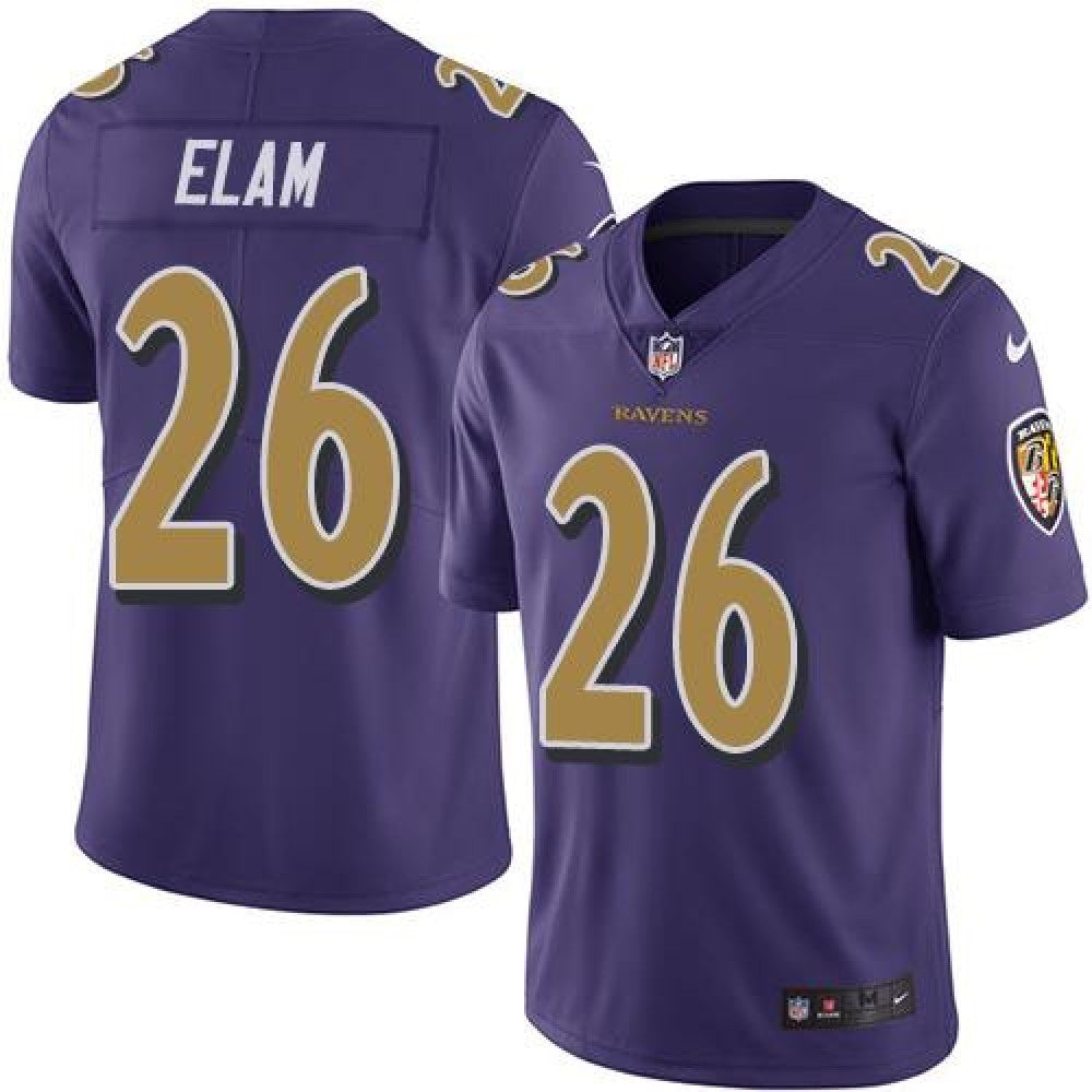 Ravens #26 Matt Elam Purple Men's Stitched NFL Limited Rush Jersey 