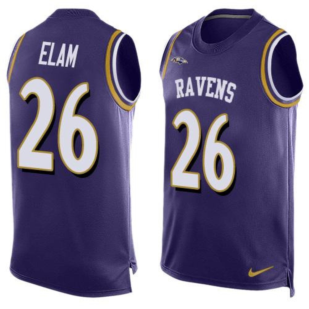 Ravens #26 Matt Elam Purple Team Color Men's Stitched NFL Limited Tank Top Jersey 