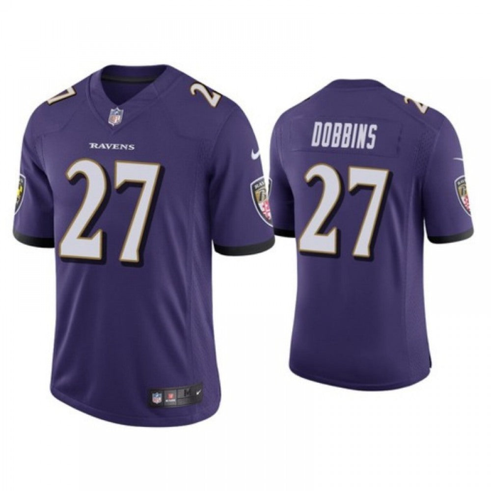Men's Baltimore Ravens #27 J.K. Dobbins Purple Limited Jersey 