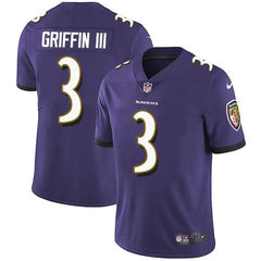 Men's Baltimore Ravens #3 Robert Griffin III Purple Limited NFL Jersey 