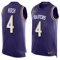 Ravens #4 Sam Koch Purple Team Color Men's Stitched NFL Limited Tank Top Jersey 
