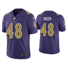 Men's Baltimore Ravens #48 Patrick Queen Purple Color Rush Limited Jersey 