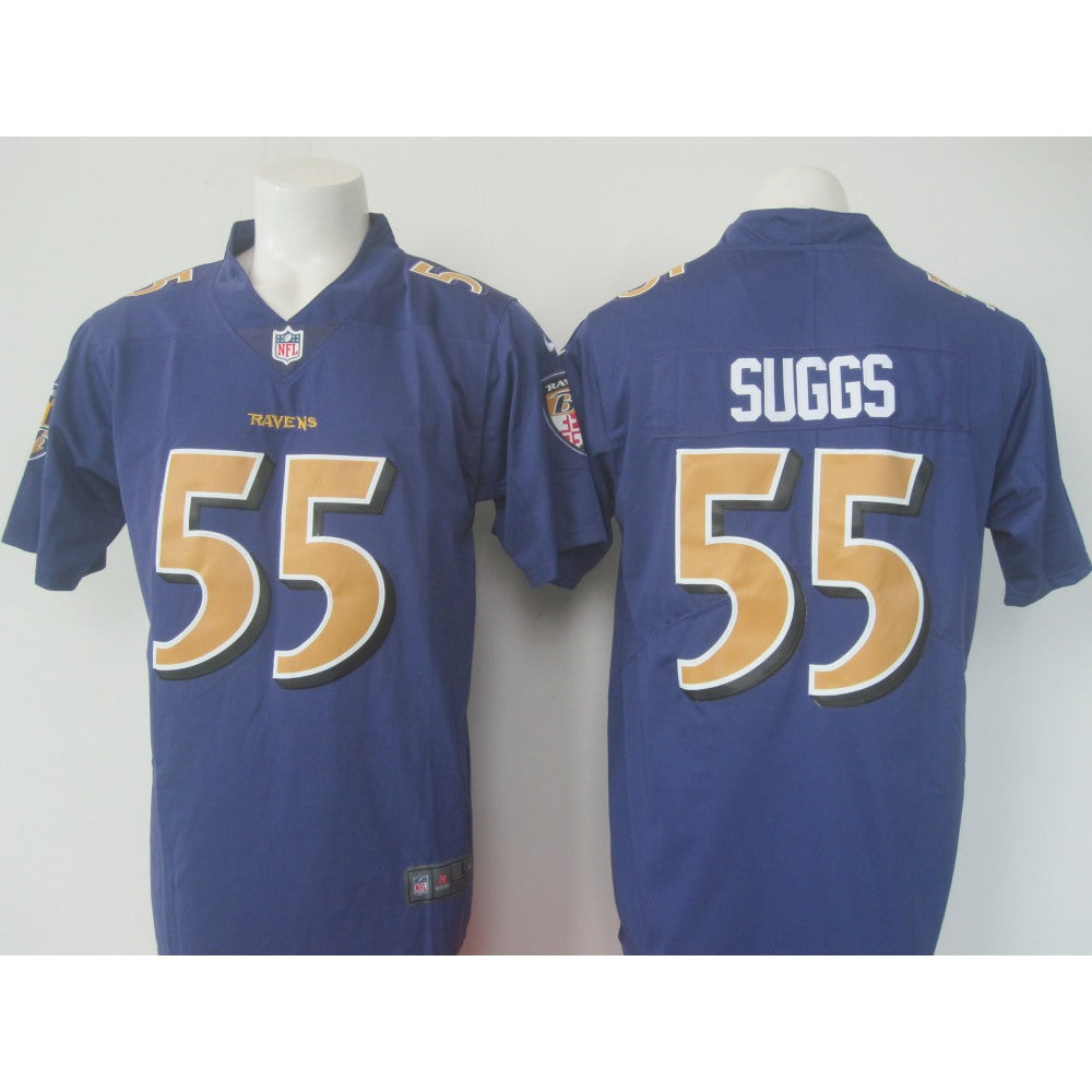 Men's Ravens #55 Terrell Suggs Purple Limited Rush NFL Jersey 