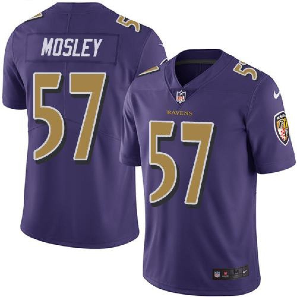 Ravens #57 C.J. Mosley Purple Men's Stitched NFL Limited Rush Jersey 