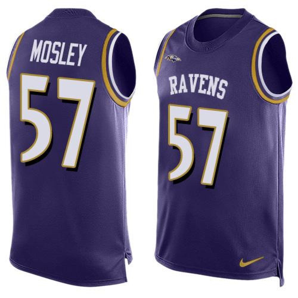 Ravens #57 C.J. Mosley Purple Team Color Men's Stitched NFL Limited Tank Top Jersey 