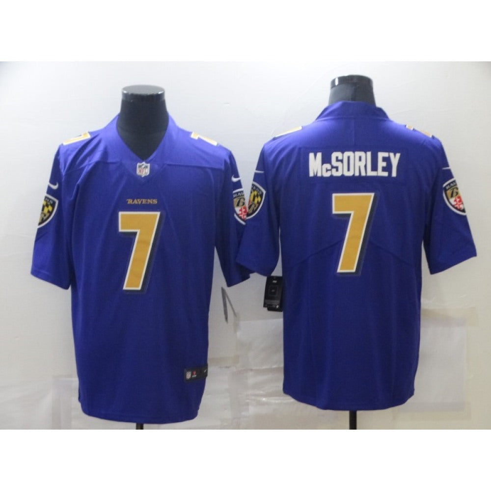 Men's Baltimore Ravens #7 Trace McSorley Purple Color Rush Limited Jersey 