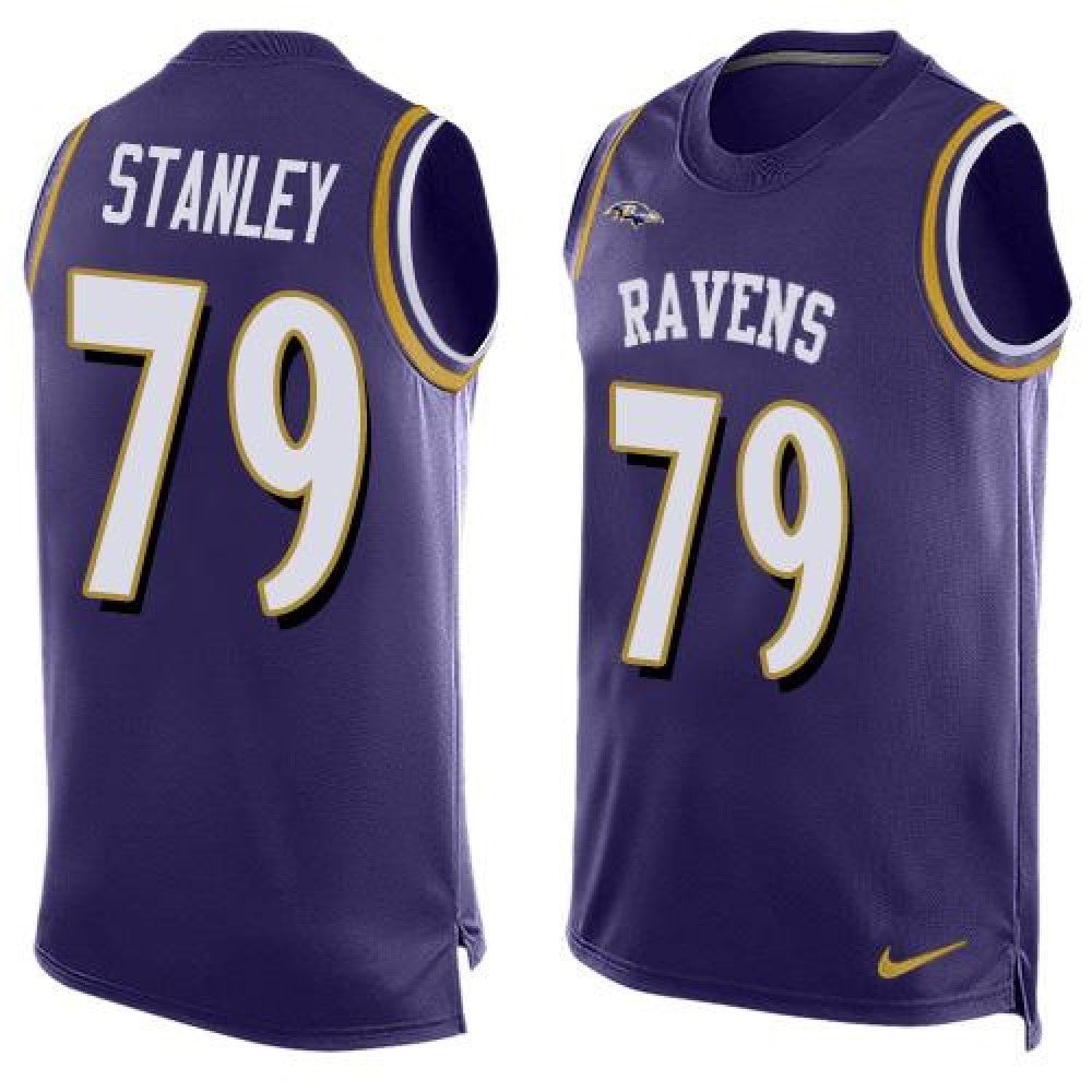 Ravens #79 Ronnie Stanley Purple Team Color Men's Stitched NFL Limited Tank Top Jersey 