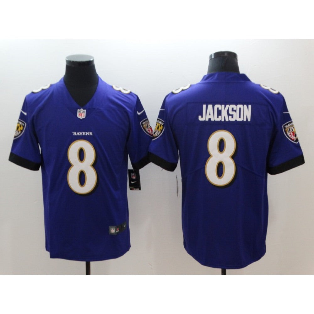 Men's Baltimore Ravens #8 Lamar Jackson Purple 2018 NFL Draft Vapor Untouchable Limited Jersey 