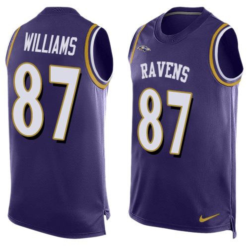 Ravens #87 Maxx Williams Purple Team Color Men's Stitched NFL Limited Tank Top Jersey 