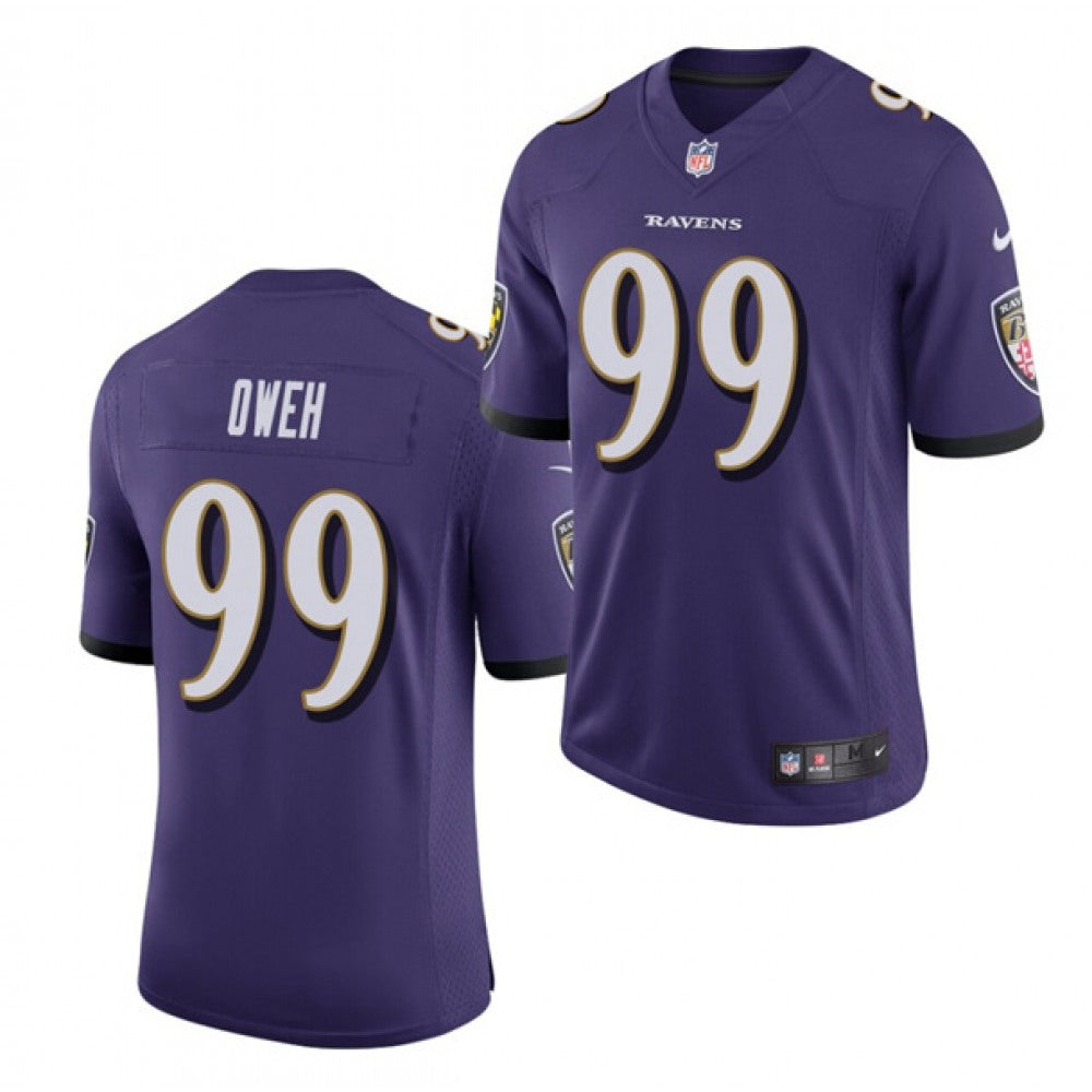 Men's Baltimore Ravens #99 Jayson Oweh Purple 2021 Vapor Untouchable Limited Stitched Jersey 