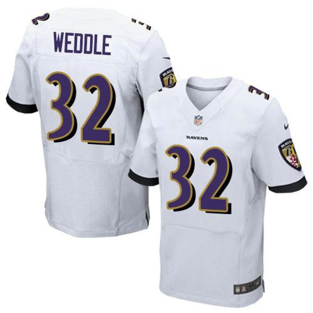 Ravens #32 Eric Weddle White Men's Stitched NFL New Elite Jersey 