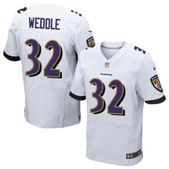 Ravens #32 Eric Weddle White Men's Stitched NFL New Elite Jersey 