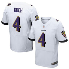 Ravens #4 Sam Koch White Men's Stitched NFL New Elite Jersey 