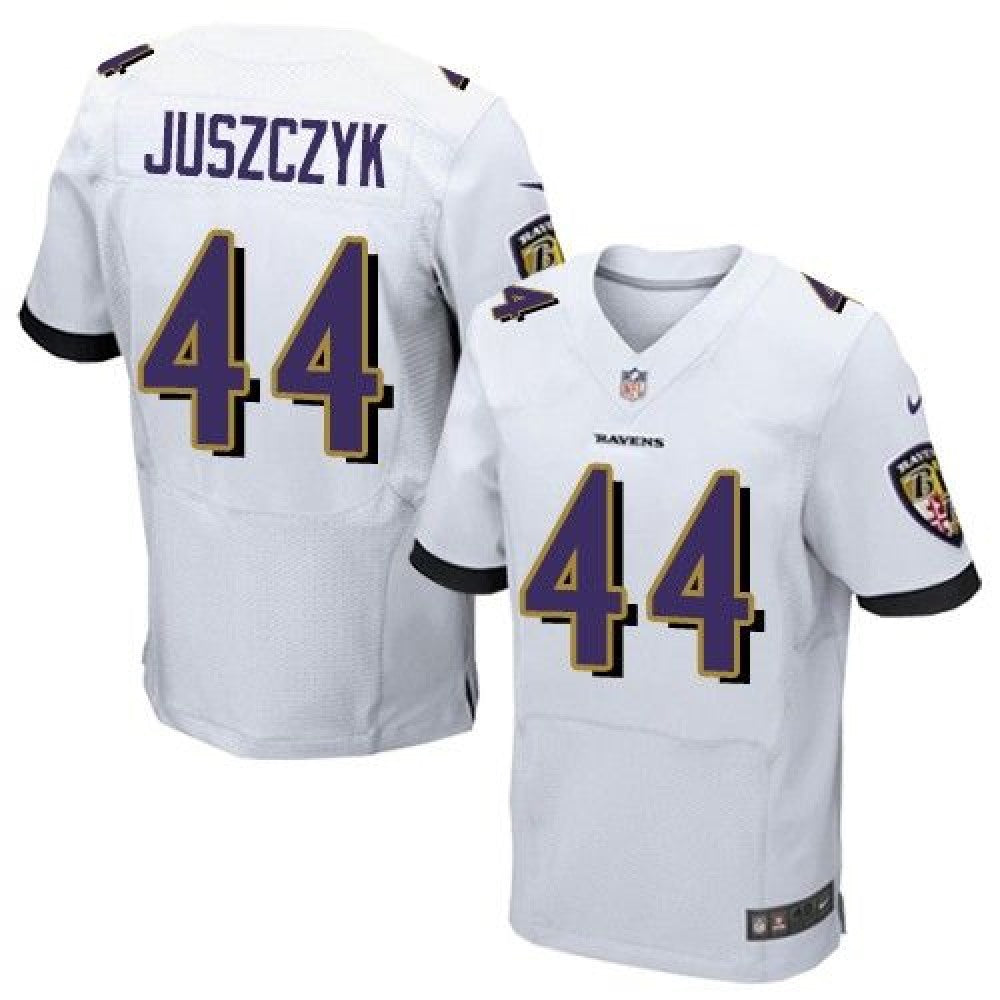 Ravens #44 Kyle Juszczyk White Men's Stitched NFL New Elite Jersey 