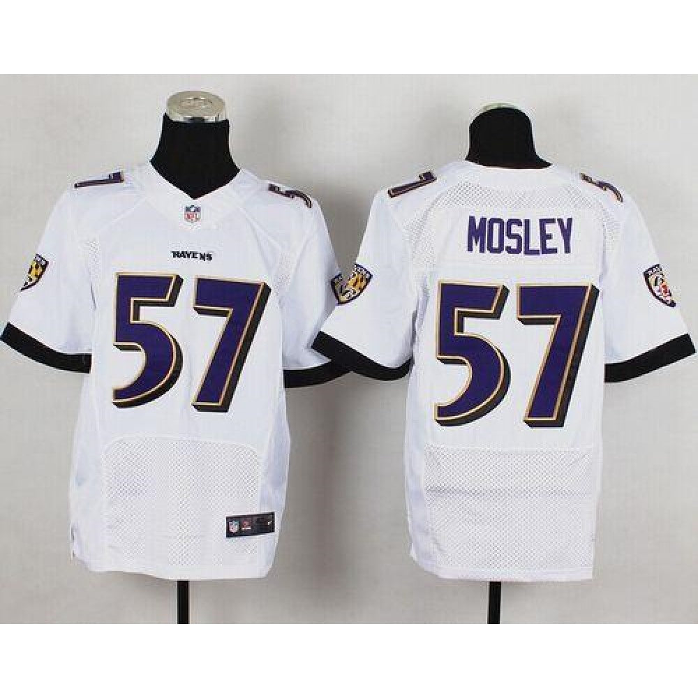 Ravens #57 C.J. Mosley White Men's Stitched NFL New Elite Jersey 