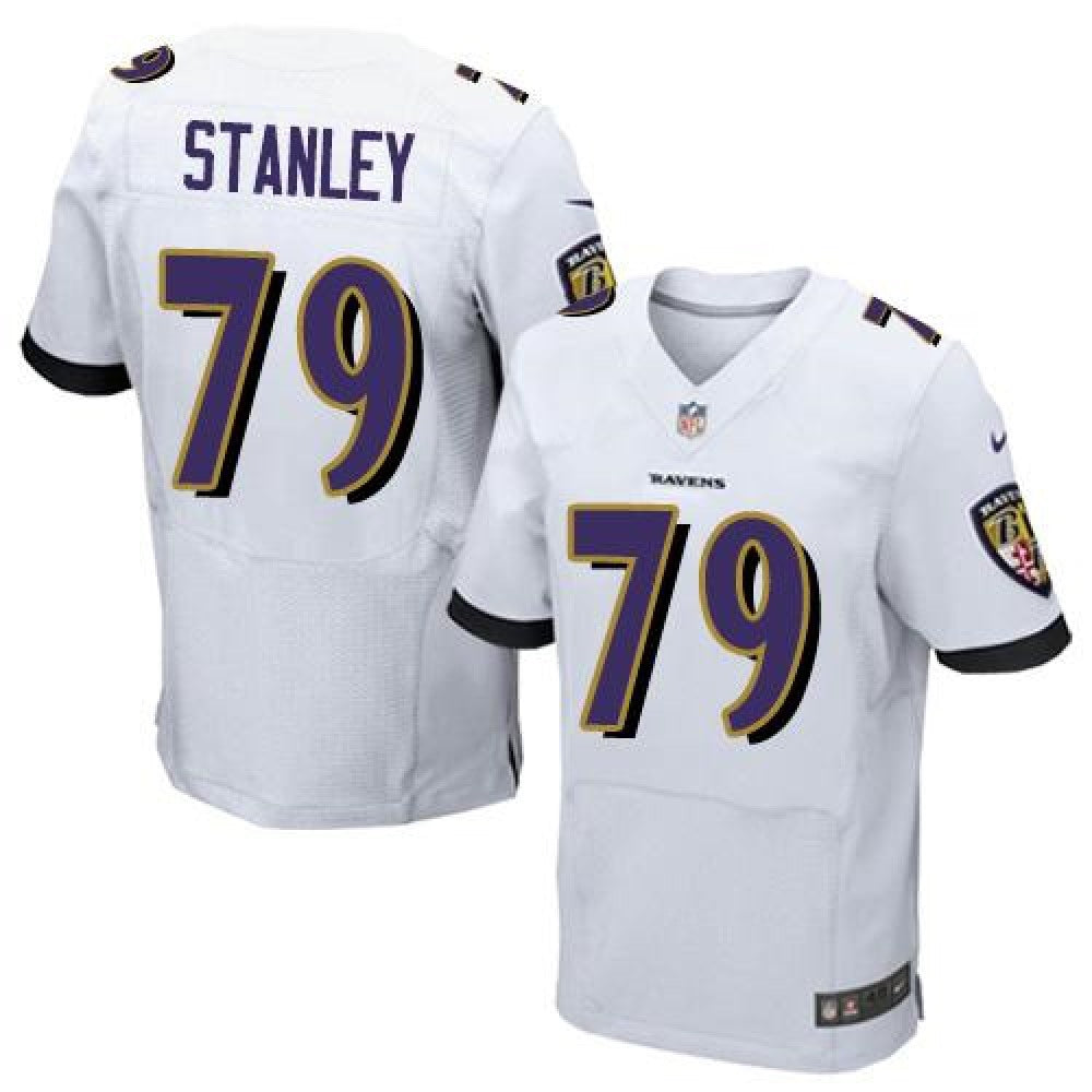 Ravens #79 Ronnie Stanley White Men's Stitched NFL New Elite Jersey 