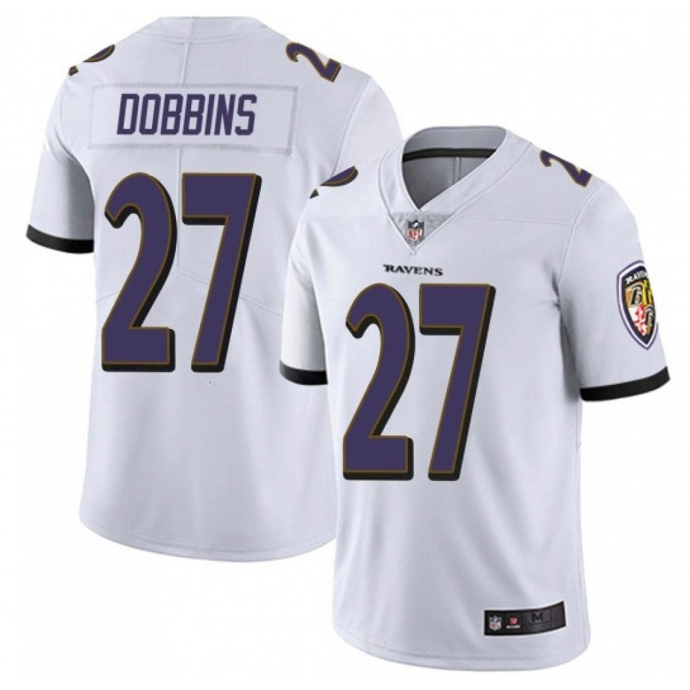 Men's Baltimore Ravens #27 J.K. Dobbins White Vapor Untouchable Limited Jersey 