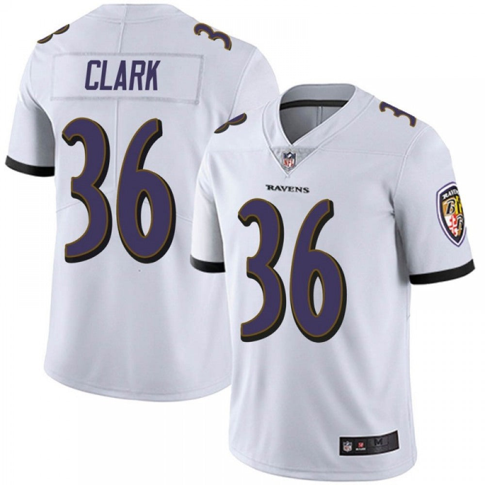 Men's Baltimore Ravens #36 Chuck Clark White Vapor Untouchable Limited Jersey 