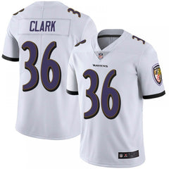Men's Baltimore Ravens #36 Chuck Clark White Vapor Untouchable Limited Jersey 