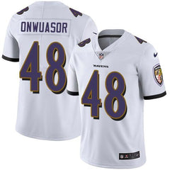 Men's Baltimore Ravens #48 Patrick Onwuasor White Vapor Untouchable Limited NFL Jersey 