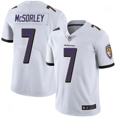 Men's Baltimore Ravens #7 Trace McSorley White Vapor Untouchable Limited Jersey 