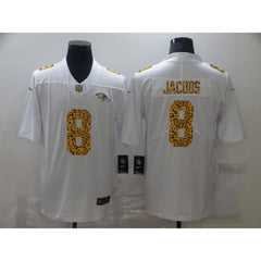 Men's Baltimore Ravens #8 Lamar Jackson 2020 White Leopard Print Fashion Limited Stitched Jersey 
