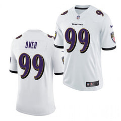 Men's Baltimore Ravens #99 Jayson Oweh White 2021 Vapor Untouchable Limited Stitched Jersey 