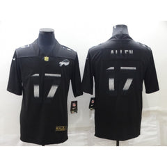 Men's Buffalo Bills #17 Josh Allen Black Shadow Stitched Jersey 