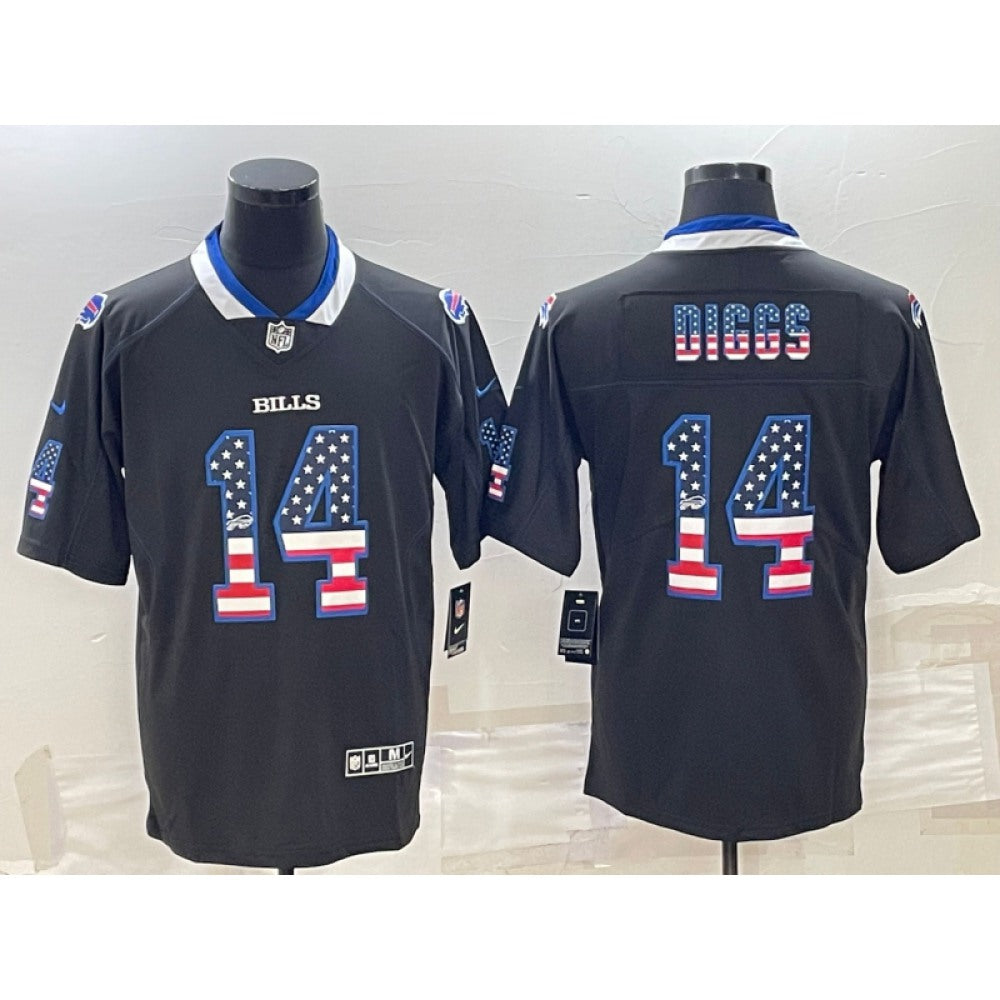 Men's Buffalo Bills #14 Stefon Diggs Black 2018 USA Flag Fashion Limited Stitched Jersey 