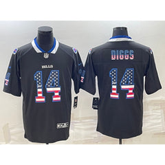 Men's Buffalo Bills #14 Stefon Diggs Black 2018 USA Flag Fashion Limited Stitched Jersey 