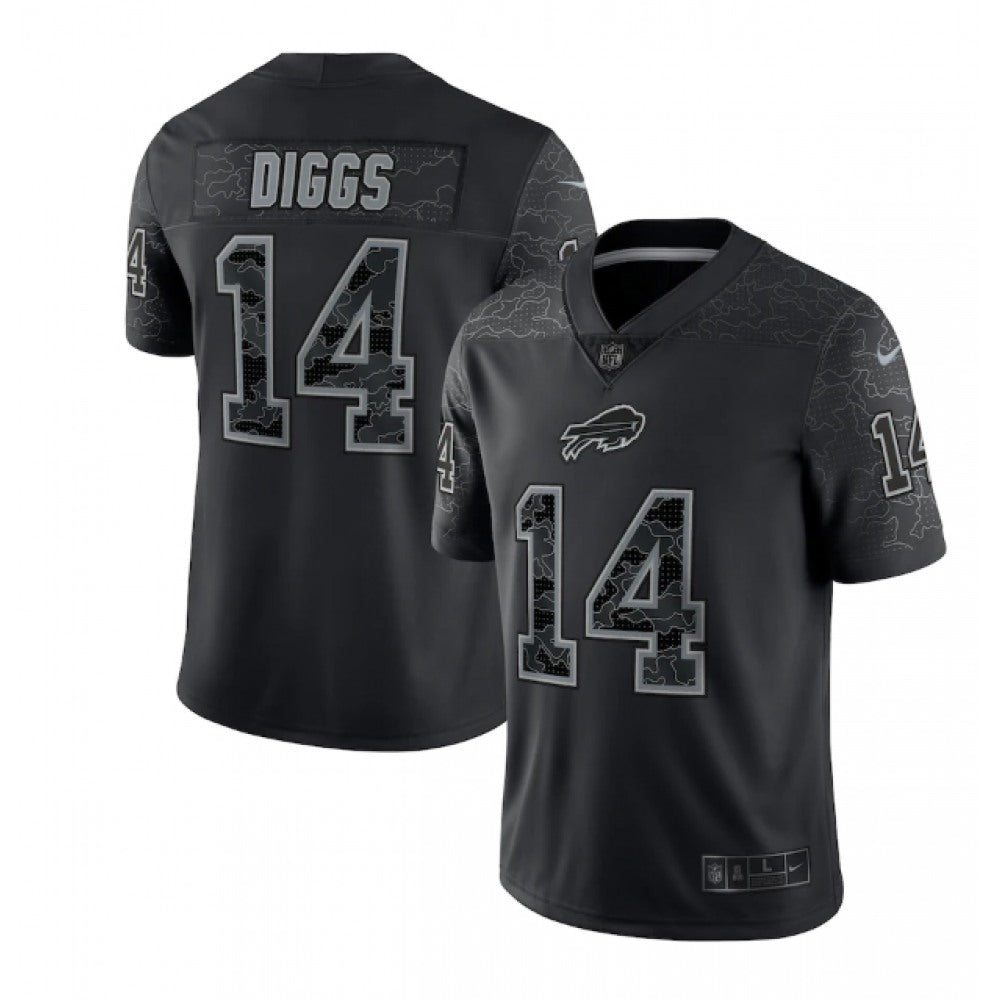 Men's Buffalo Bills #14 Stefon Diggs Black Reflective Limited Stitched Football Jersey 