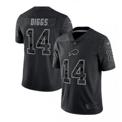 Men's Buffalo Bills #14 Stefon Diggs Black Reflective Limited Stitched Football Jersey 