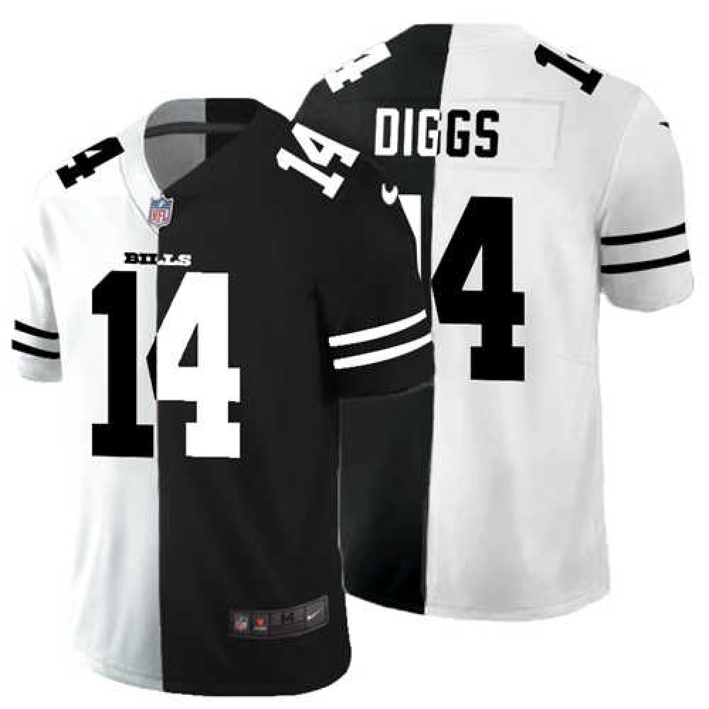 Men's Buffalo Bills #14 Stefon Diggs Black White Split Vapor Untouchable Limited Stitched Jersey 