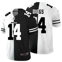 Men's Buffalo Bills #14 Stefon Diggs Black White Split Vapor Untouchable Limited Stitched Jersey 