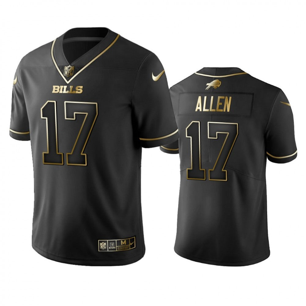 Men's Buffalo Bills #17 Josh Allen Black 2019 Golden Edition Limited Stitched NFL Jersey 
