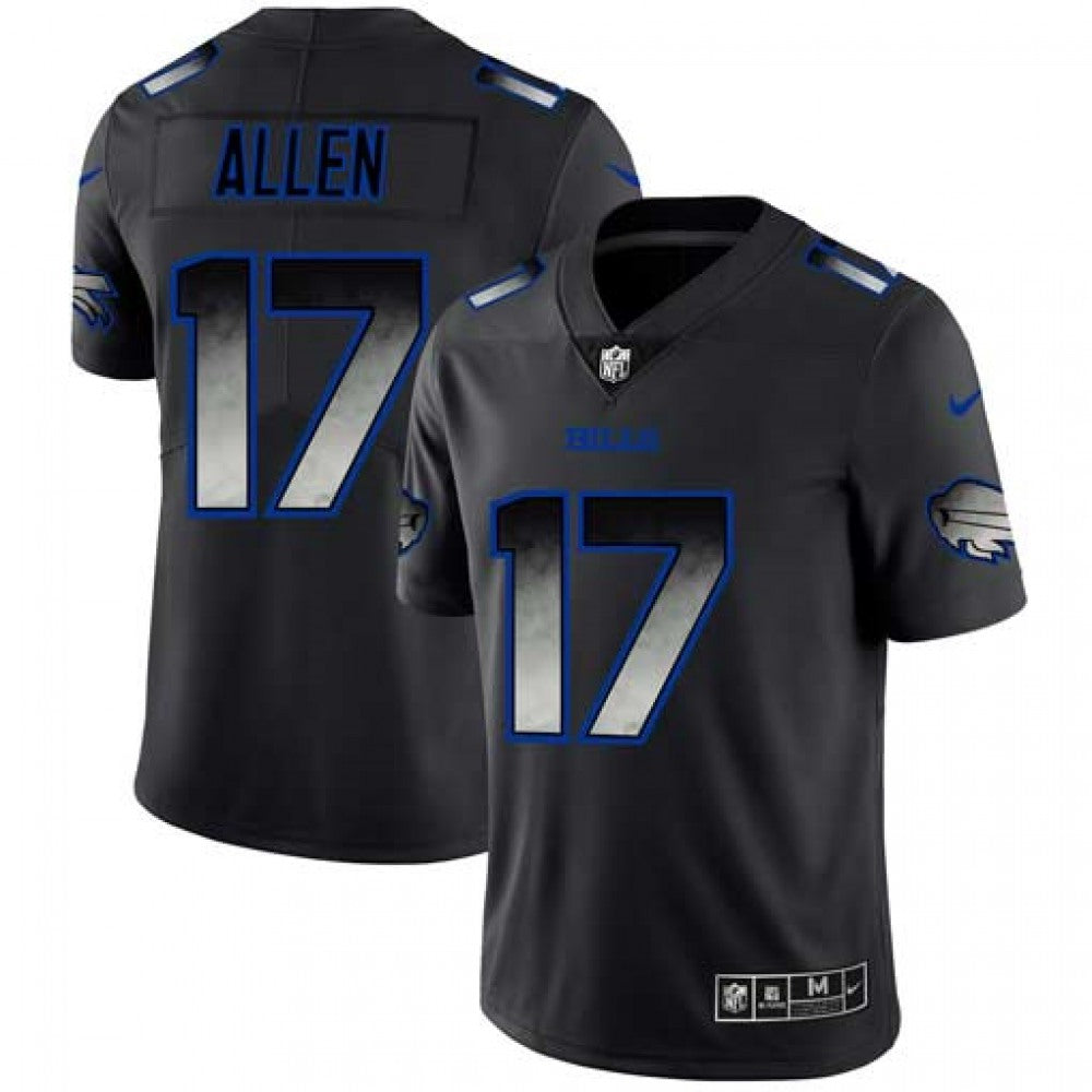 Men's Buffalo Bills #17 Josh Allen Black 2019 Smoke Fashion Limited Stitched NFL Jersey 