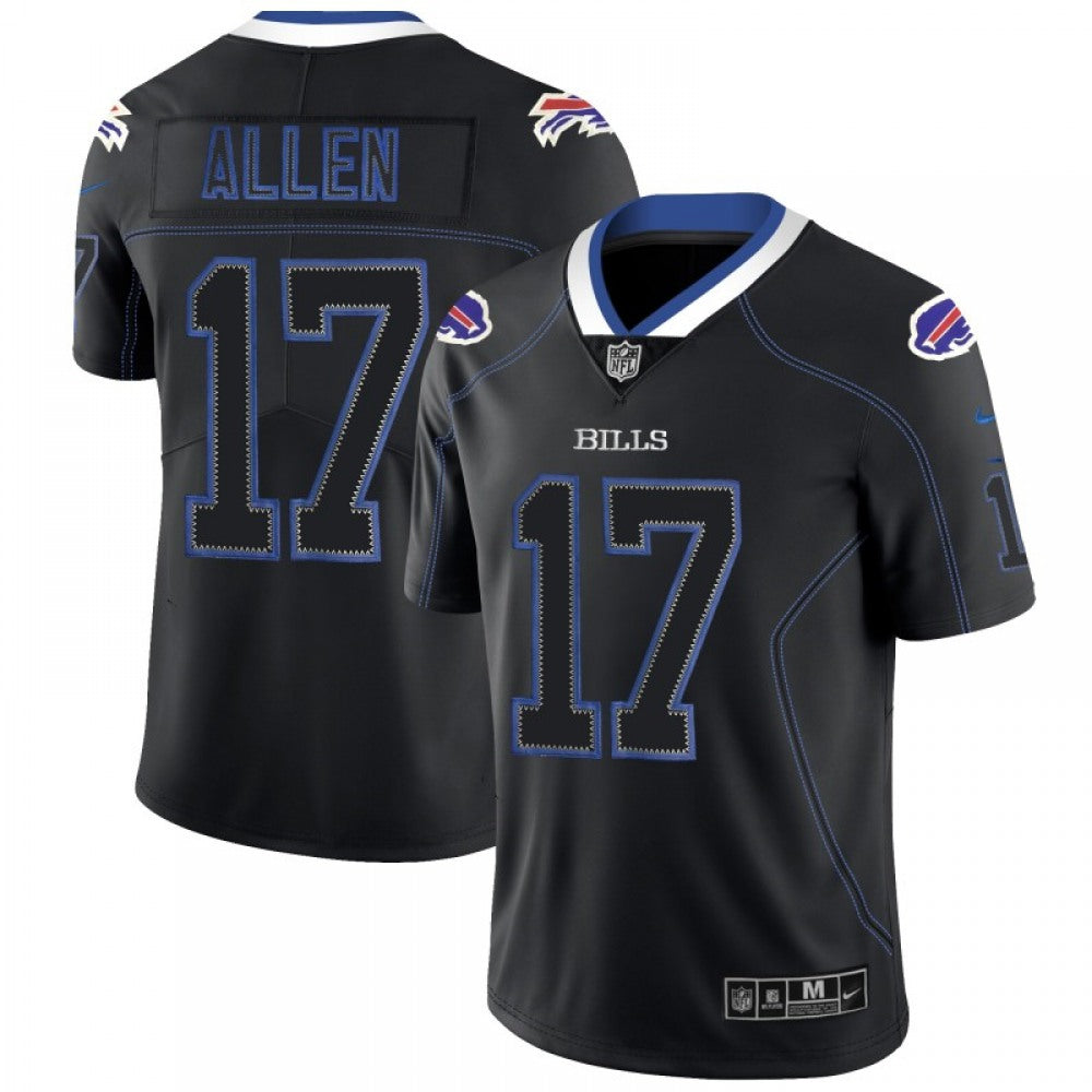 Men's Buffalo Bills #17 Josh Allen Black 2018 Lights Out Color Rush NFL Limited Jersey 