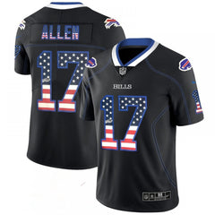 Men's Buffalo Bills #17 Josh Allen Black 2018 USA Flag Fashion NFL Limited Stitched Jersey 