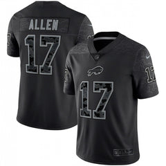 Men's Buffalo Bills #17 Josh Allen Black Reflective Limited Stitched Football Jersey 