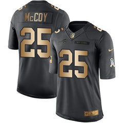 Bills #25 LeSean McCoy Black Men's Stitched NFL Limited Gold Salute To Service Jersey 