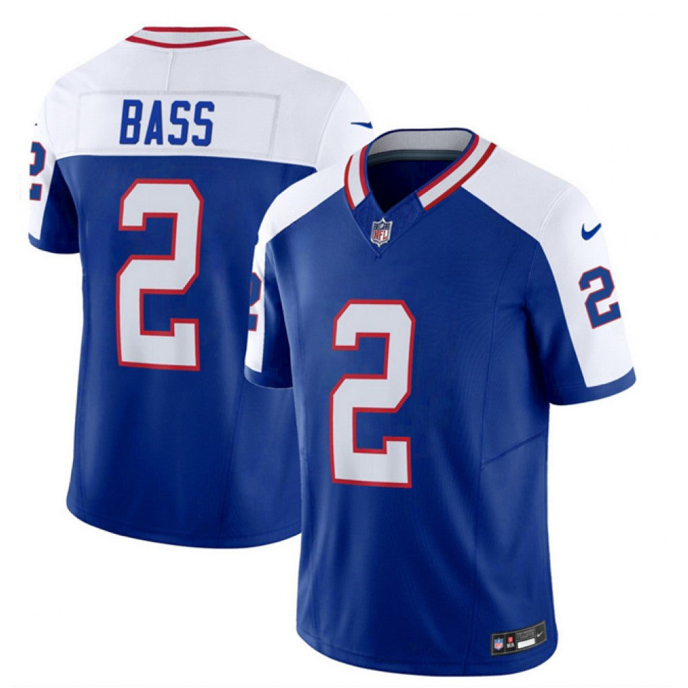 Men's Buffalo Bills #2 Tyler Bass Blue/White 2023 F.U.S.E. Throwback Vapor Untouchable Limited Stitched Jersey 