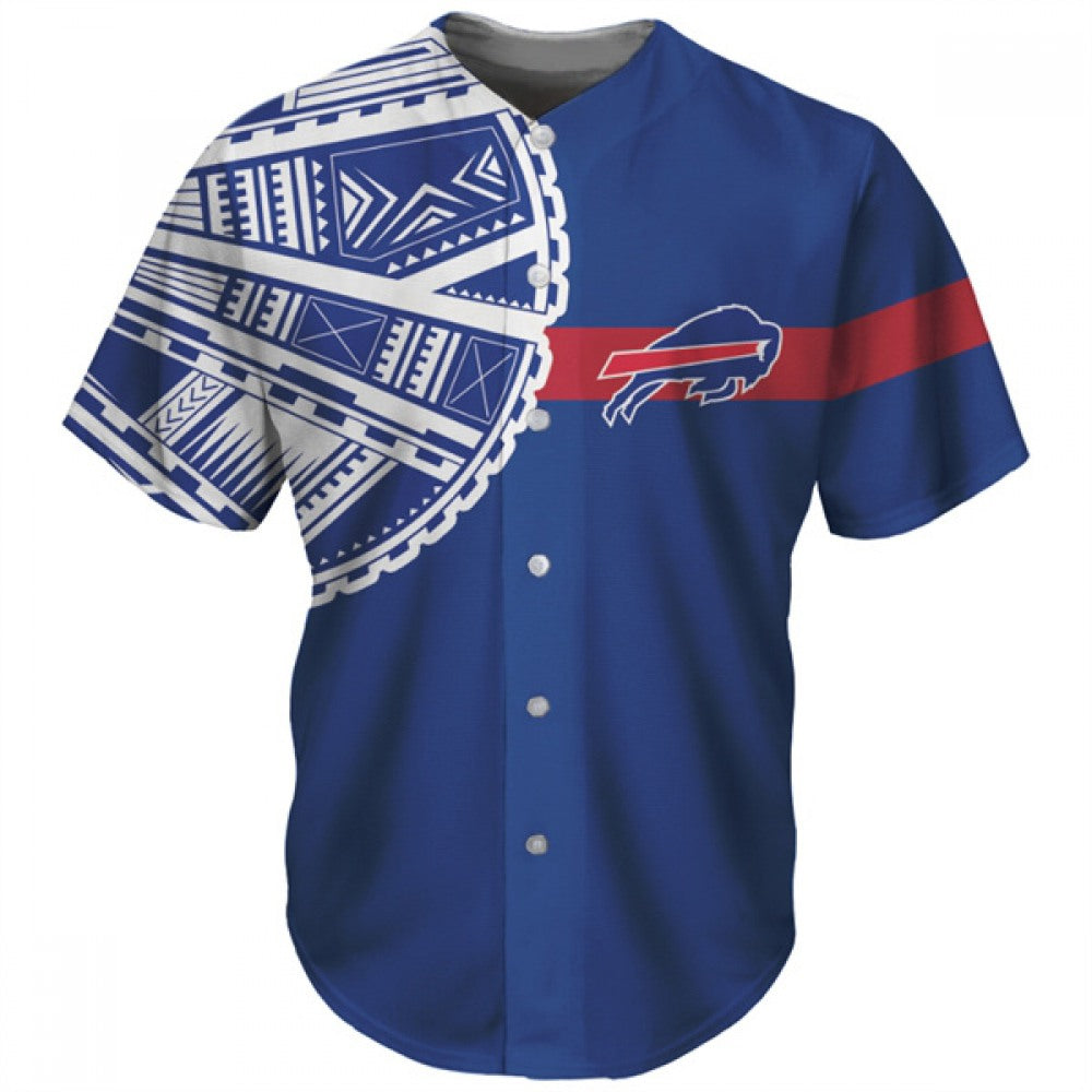 Men's Buffalo Bills Blue Baseball Jersey 