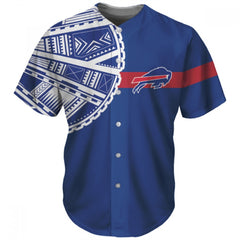 Men's Buffalo Bills Blue Baseball Jersey 