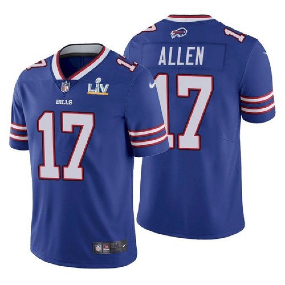 Men's Buffalo Bills #17 Josh Allen Blue 2021 Super Bowl LV Stitched NFL Jersey 