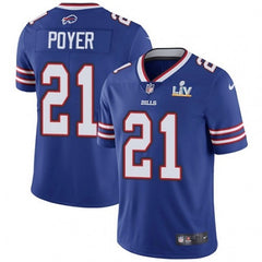 Men's Buffalo Bills #21 Jordan Poyer Blue 2021 Super Bowl LV Stitched NFL Jersey 